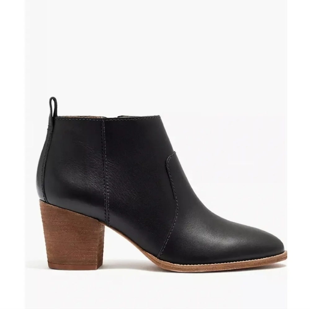 Madewell Brenner Black Leather Ankle Boots
